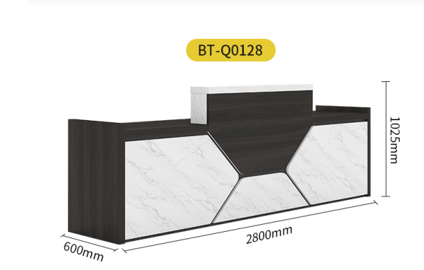 辦公前臺公司美容院接待臺吧臺柜簡約長方形服裝店收銀柜臺