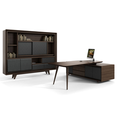 2.4m板式大班臺 鋼架倒角左右互換時尚老板桌EYF-01D24 2.4m板式大班臺 鋼架倒角左右互換時尚老板桌EYF-01D24