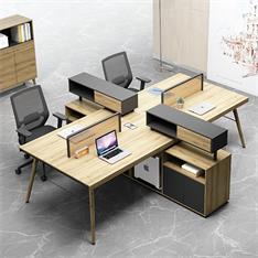 辦公桌椅組合電腦桌雙六6人簡約現代屏風工作位四人位4職員桌